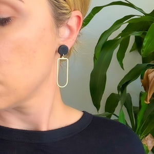 Julia Earrings in Textured Black