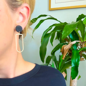 Julia Earrings in Textured Black