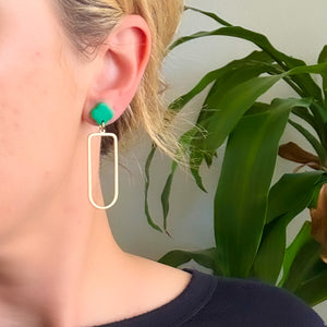 Julia Clover Earrings in Kelly Green