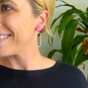 Julia Earrings in Textured Vintage Pink