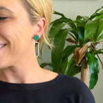 Load image into Gallery viewer, Julia Earrings in Textured Hunter Green
