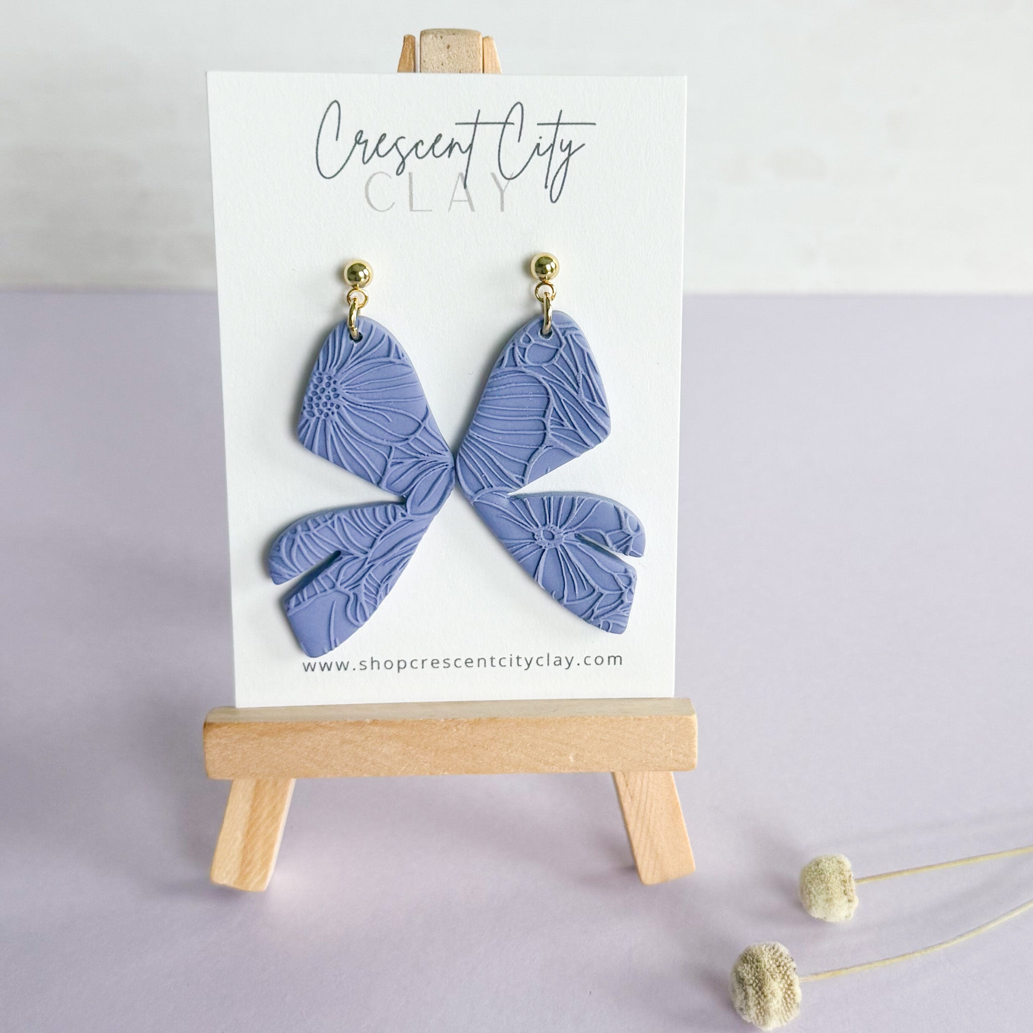 Butterfly Wing Earrings in Lilac