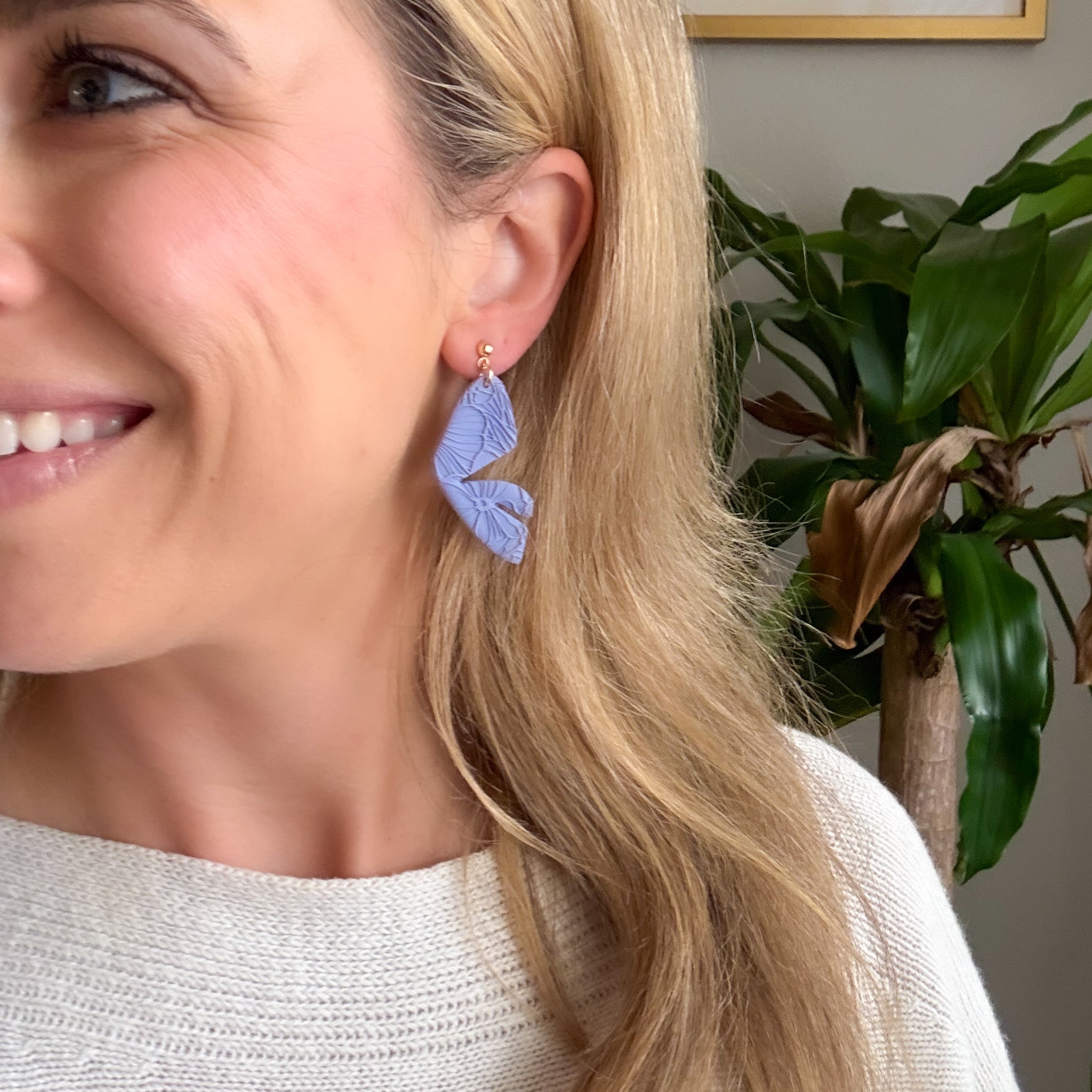 Butterfly Wing Earrings in Lilac