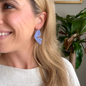 Butterfly Wing Earrings in Lilac