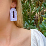 Load image into Gallery viewer, Elizabeth Earrings in Lilac + White
