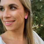 Load image into Gallery viewer, Conversation Heart Studs - LOVE in Pink

