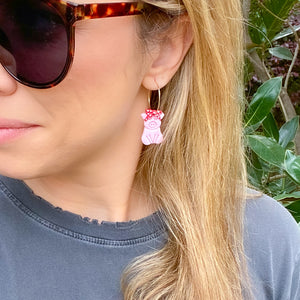 Bandana Pig Hoop Earrings