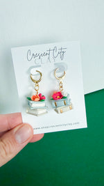 Load image into Gallery viewer, Book Stack Floral Dangle Earrings
