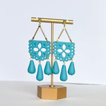 Load image into Gallery viewer, Papel Picado Earrings in Turquoise
