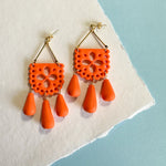 Load image into Gallery viewer, Papel Picado Earrings in Orange
