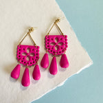 Load image into Gallery viewer, Papel Picado Earrings in Pink

