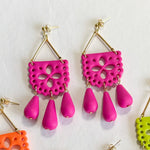 Load image into Gallery viewer, Papel Picado Earrings in Pink
