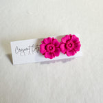 Load image into Gallery viewer, Flower Statement Stud Earrings in Pink
