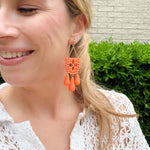Load image into Gallery viewer, Papel Picado Earrings in Orange
