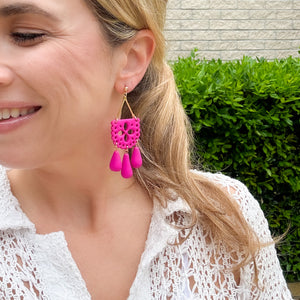 Papel Picado Earrings in Pink