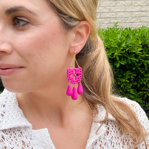 Papel Picado Earrings in Pink