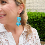 Load image into Gallery viewer, Papel Picado Earrings in Turquoise
