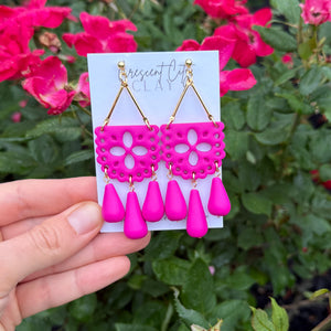 Papel Picado Earrings in Pink