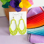 Load image into Gallery viewer, Tulum Dangle Earrings in Lime &amp; White
