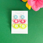 Load image into Gallery viewer, Talavera Dangle Earrings in Turquoise, Pink &amp; Lime
