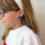 Load image into Gallery viewer, Bow Stud Earrings in Royal Blue
