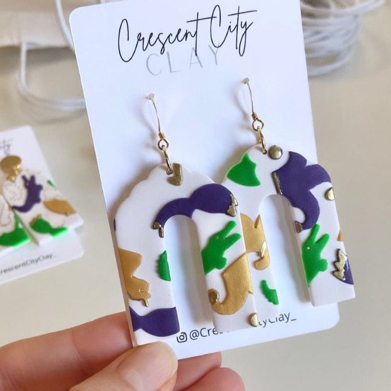 Mardi Gras Arch Earrings