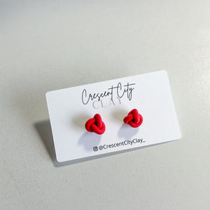 Knot Studs in Red