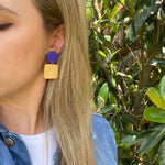 Load image into Gallery viewer, Leah Earrings in Purple + Gold

