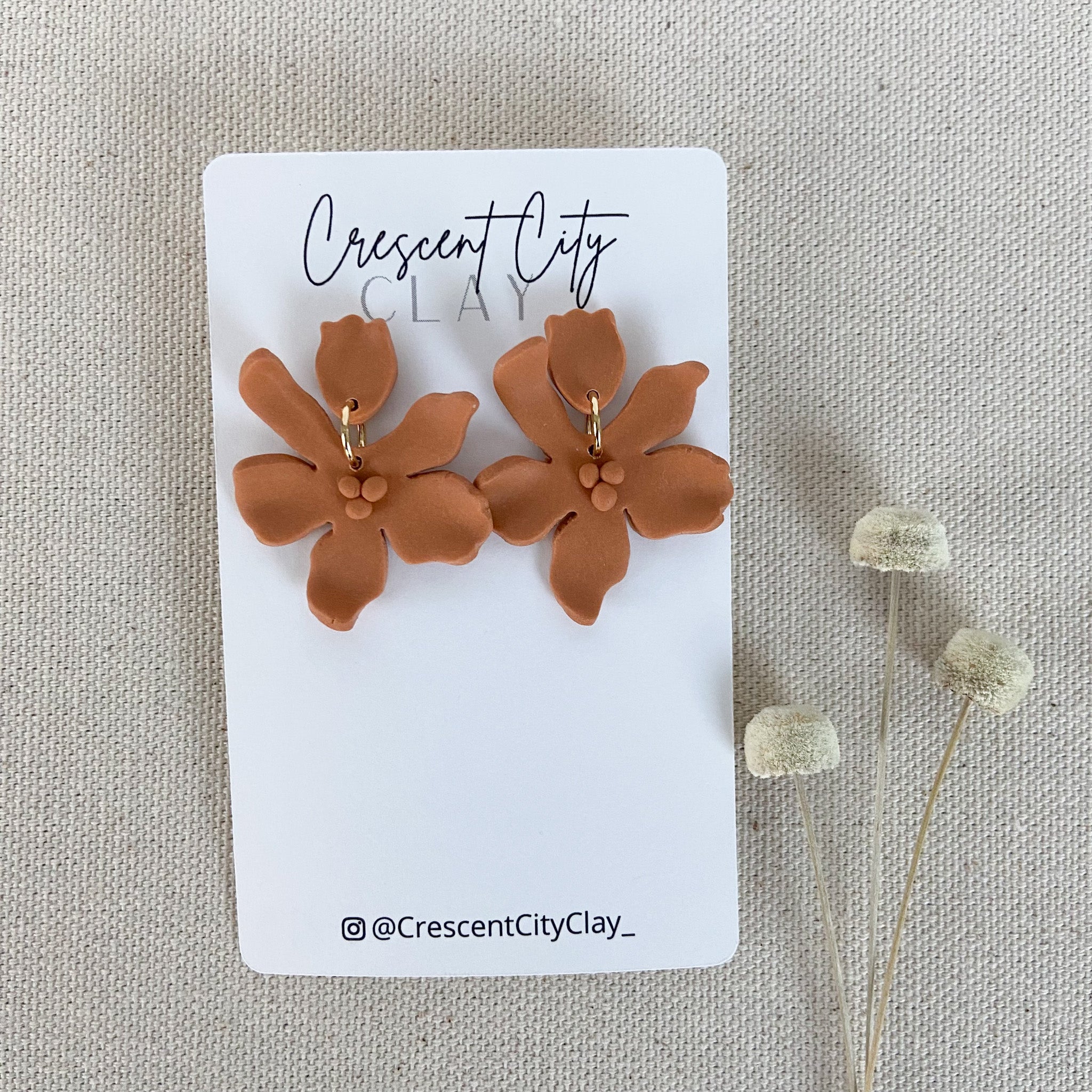 Flora Earrings in Terracotta