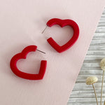 Load image into Gallery viewer, Heart Hoop Earrings
