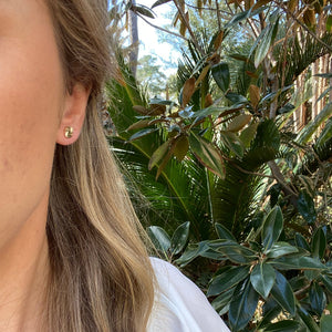18K Gold Filled Twist Circle Stud Earrings