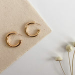 Load image into Gallery viewer, 18k Gold Filled Simple Hoop Earrings
