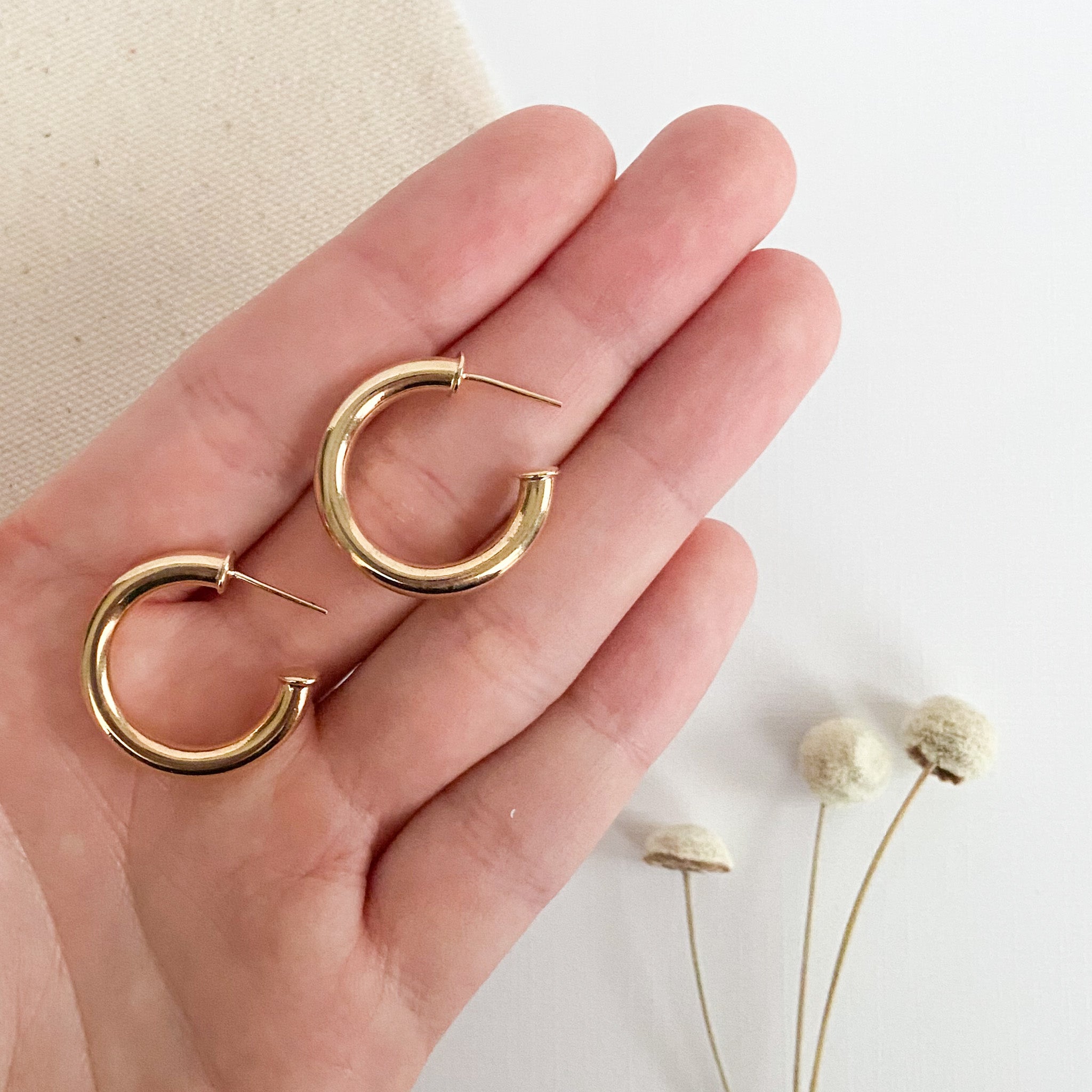 18k Gold Filled Simple Hoop Earrings