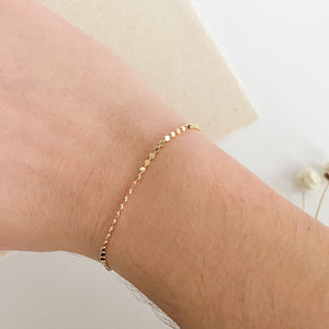 18k Gold Filled Flat Beaded Bracelet