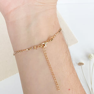 18k Gold Filled Flat Beaded Bracelet