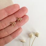 Load image into Gallery viewer, 18K Gold Filled Bow Stud Earrings

