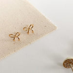 Load image into Gallery viewer, 18K Gold Filled Bow Stud Earrings

