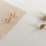 Load image into Gallery viewer, 18K Gold Filled Bow Stud Earrings
