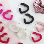 Load image into Gallery viewer, Heart Hoop Earrings
